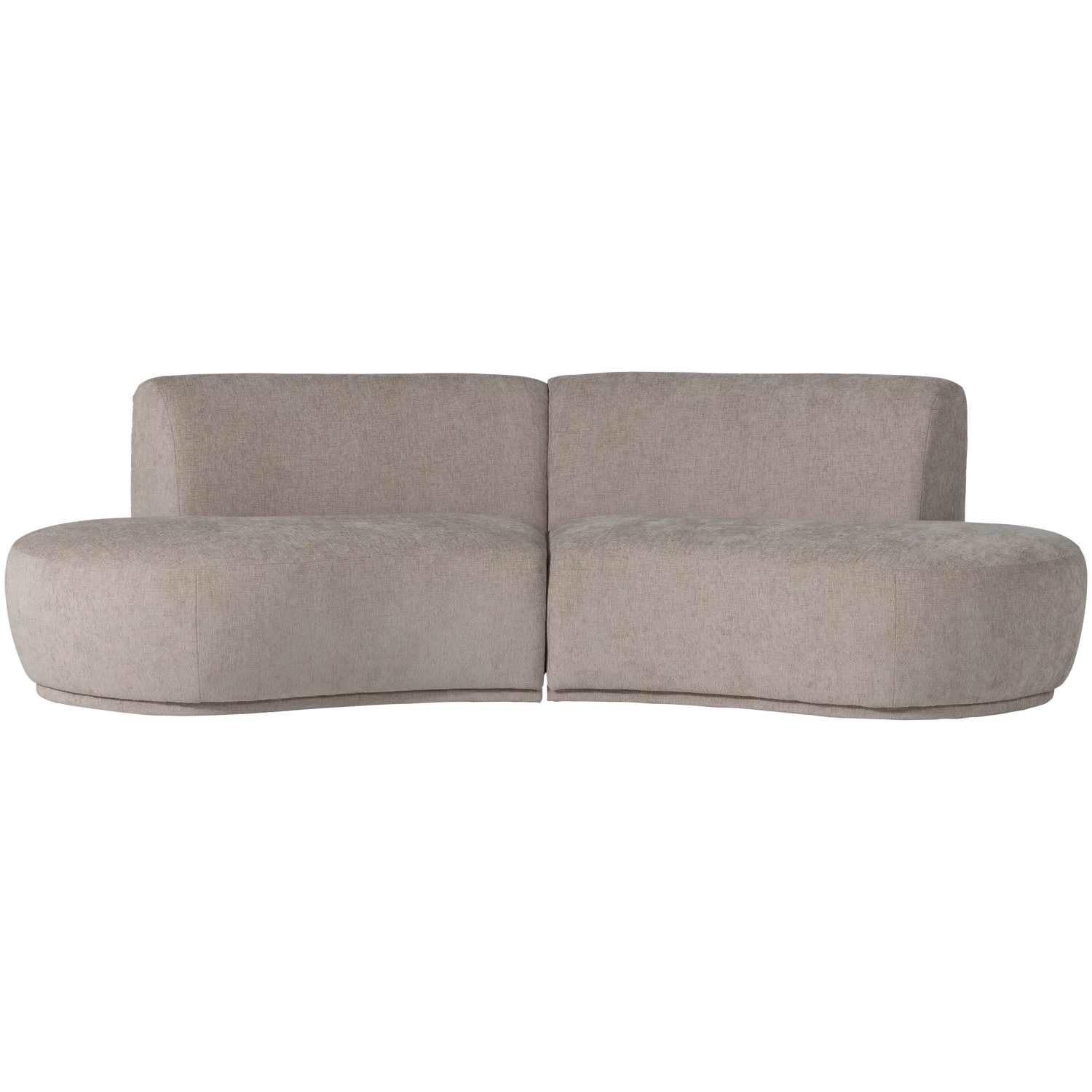 4 Sitzer Sofa BATAVIER halbrund Velvet Melange sandfarben