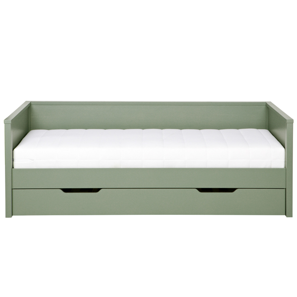 woood Bett mit Bettkasten NIKKI Holz Kiefer grün FSC®