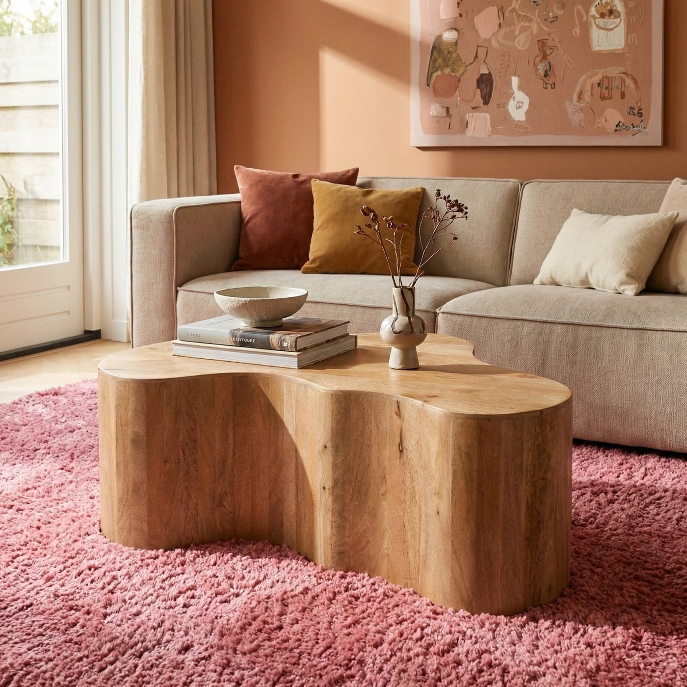 Couchtisch LEONOR 90 cm organisch natur - Maison ESTO