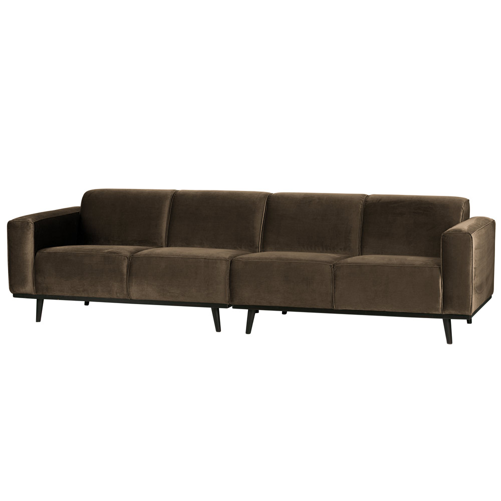 4 Sitzer Sofa STATEMENT Samt taupe Couch Garnitur Samtsofa Couchgarnitur