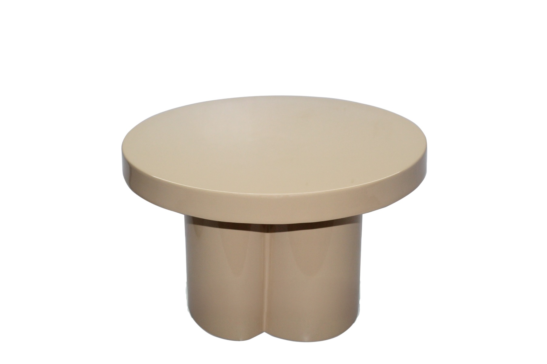 Couchtisch Noa rund Ø 56 cm Metall beige Anstelltisch Sofatisch Beistelltisch 