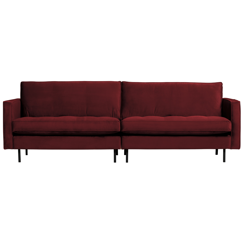 3 Sitzer Sofa Rodeo Samt Velvet rot Couch Garnitur Couchgarnitur