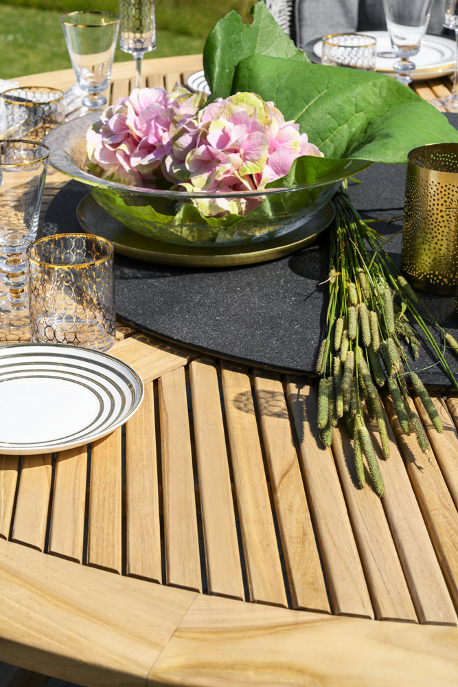 Gartentisch 150 cm rund Teakholz CIRCUS natur