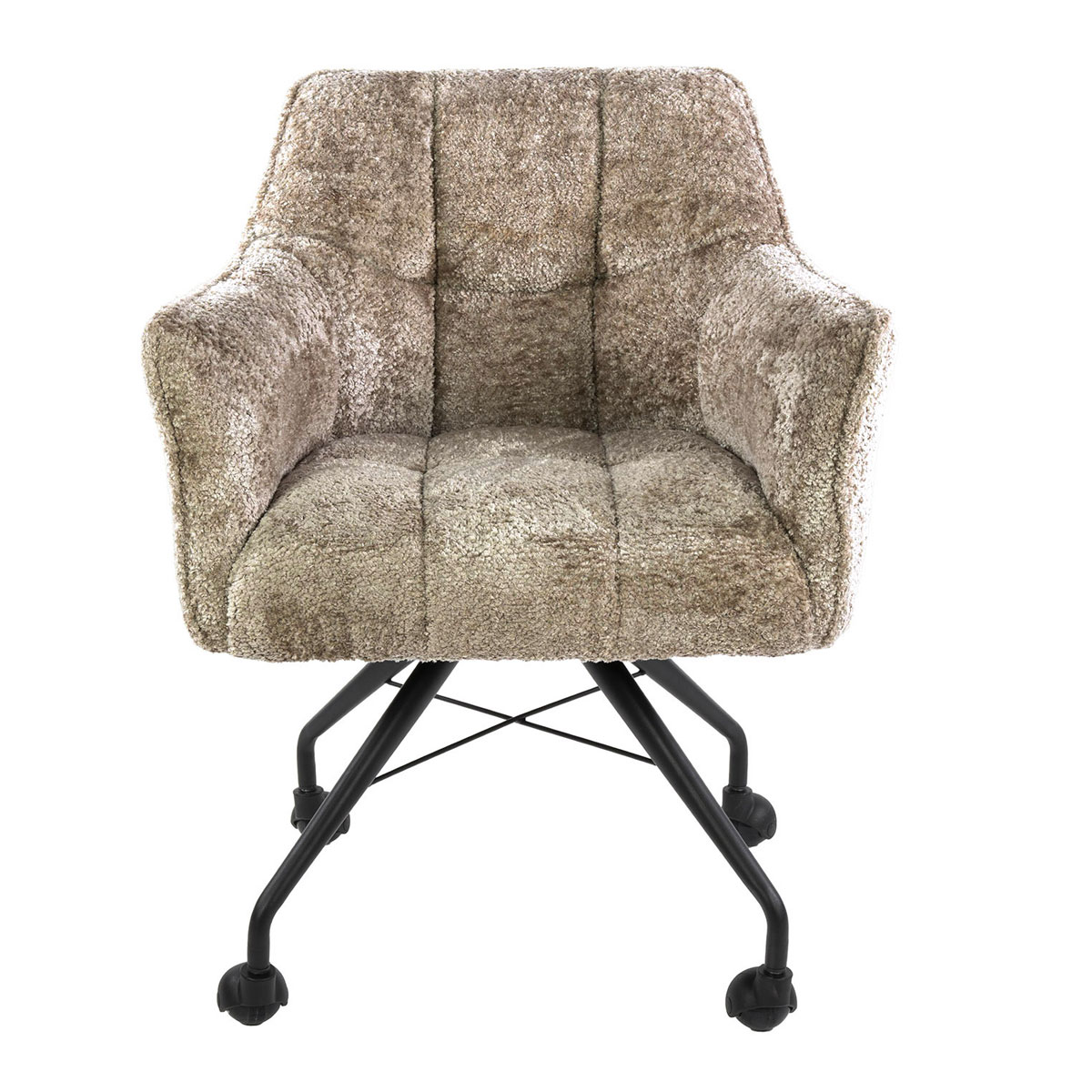 2er Set Armlehnstuhl Fino auf Rollen Savelle sandfarben