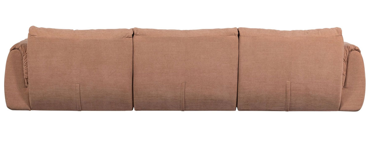 woood 3 Sitzer Sofa BAGGY Webstoff Chenille altrosa