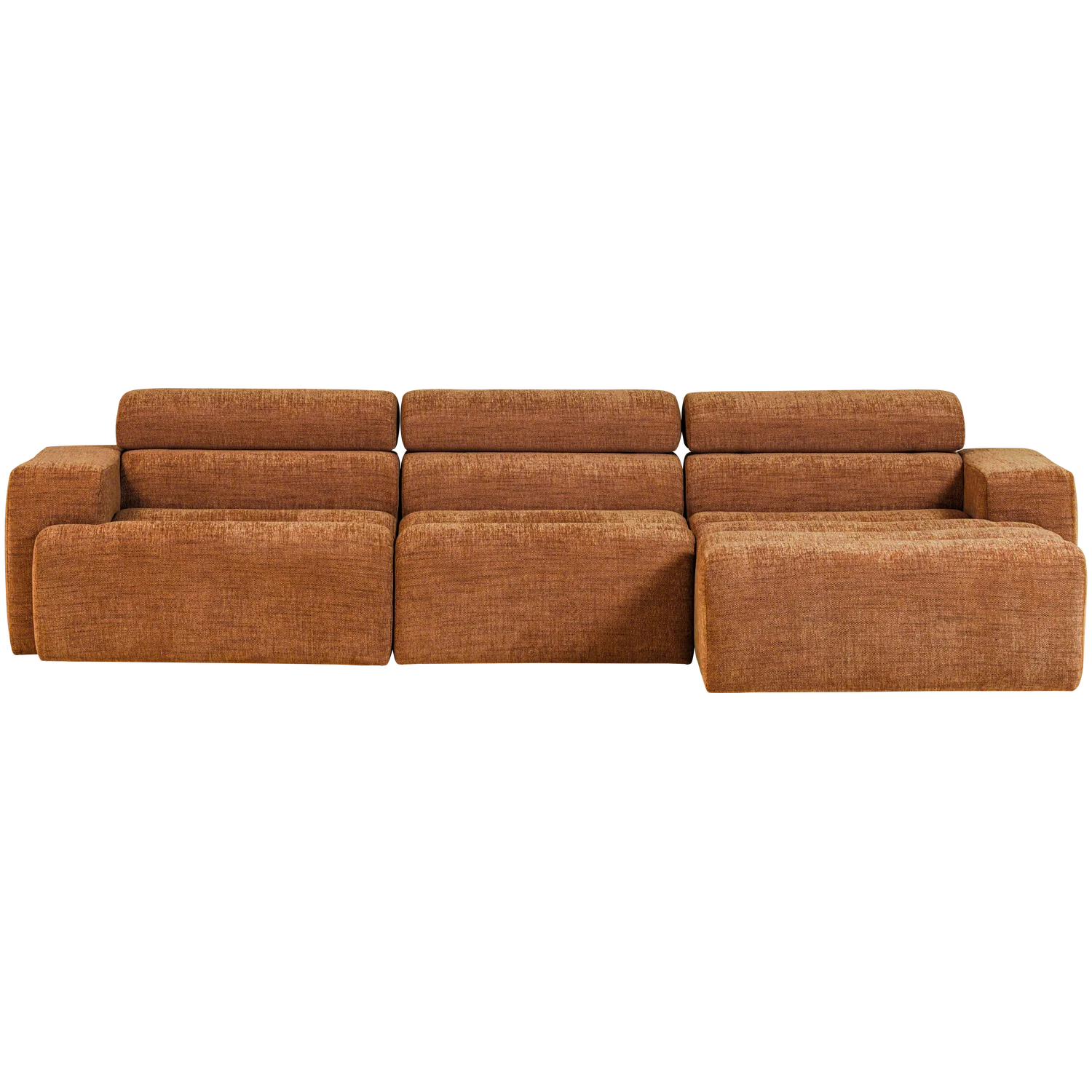 Ecksofa Sofa NOVI Bezug Melange orange Chaiselongue rechts