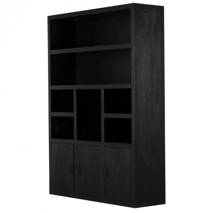 Bücherschrank XAVER B 160 cm Schrank Mangoholz schwarz