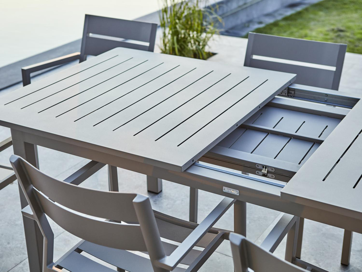 Gartentisch LOMMA khaki ausziehbar 194 - 312 cm Aluminium