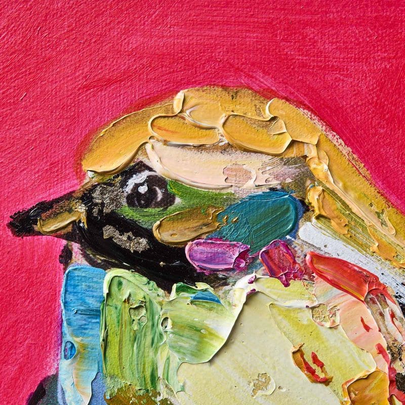 Bild 30 x 30 cm Zwitscherklang Vogel Bird Acryl Leinwand pink