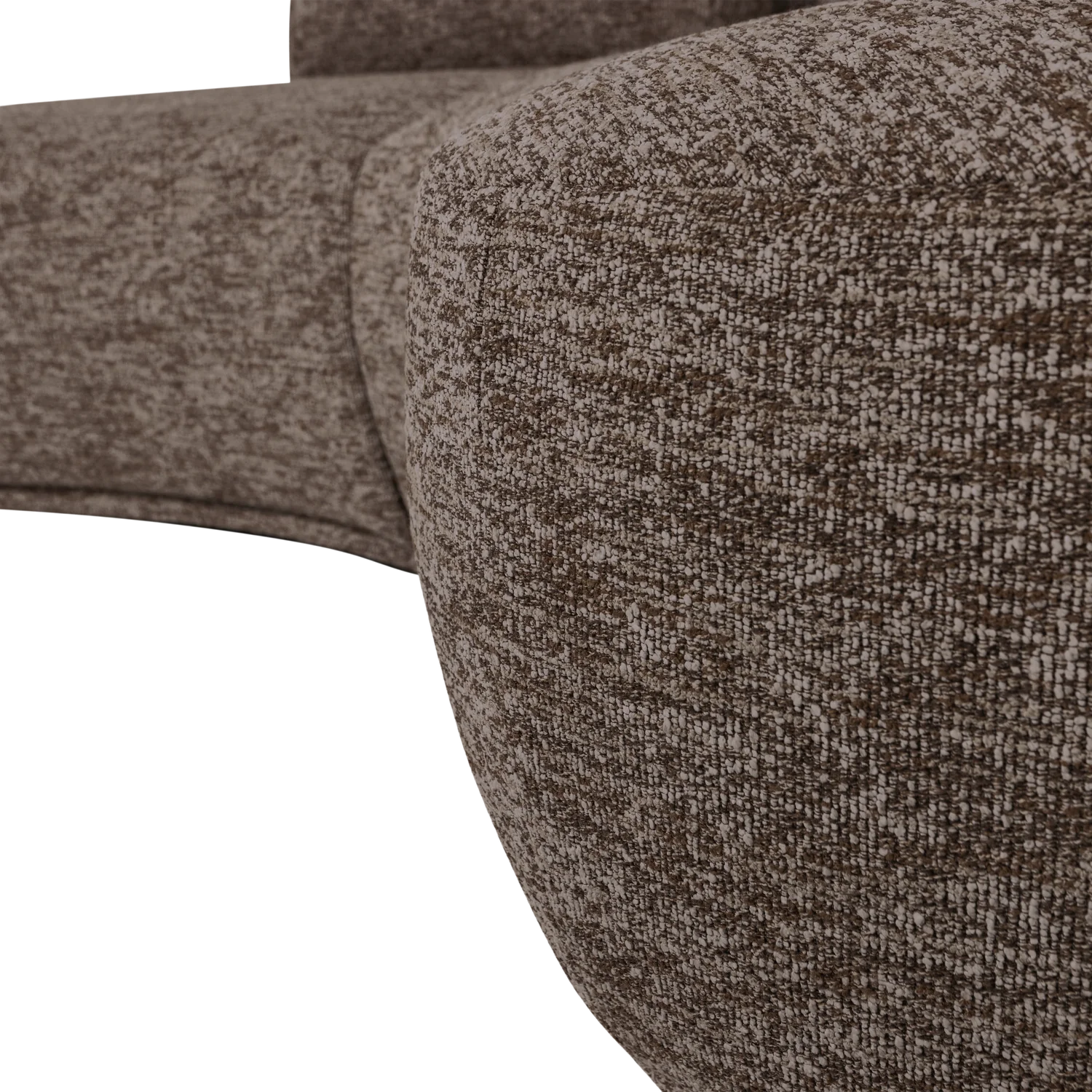 4 Sitzer Sofa BATAVIER halbrund Webstoff Melange braun