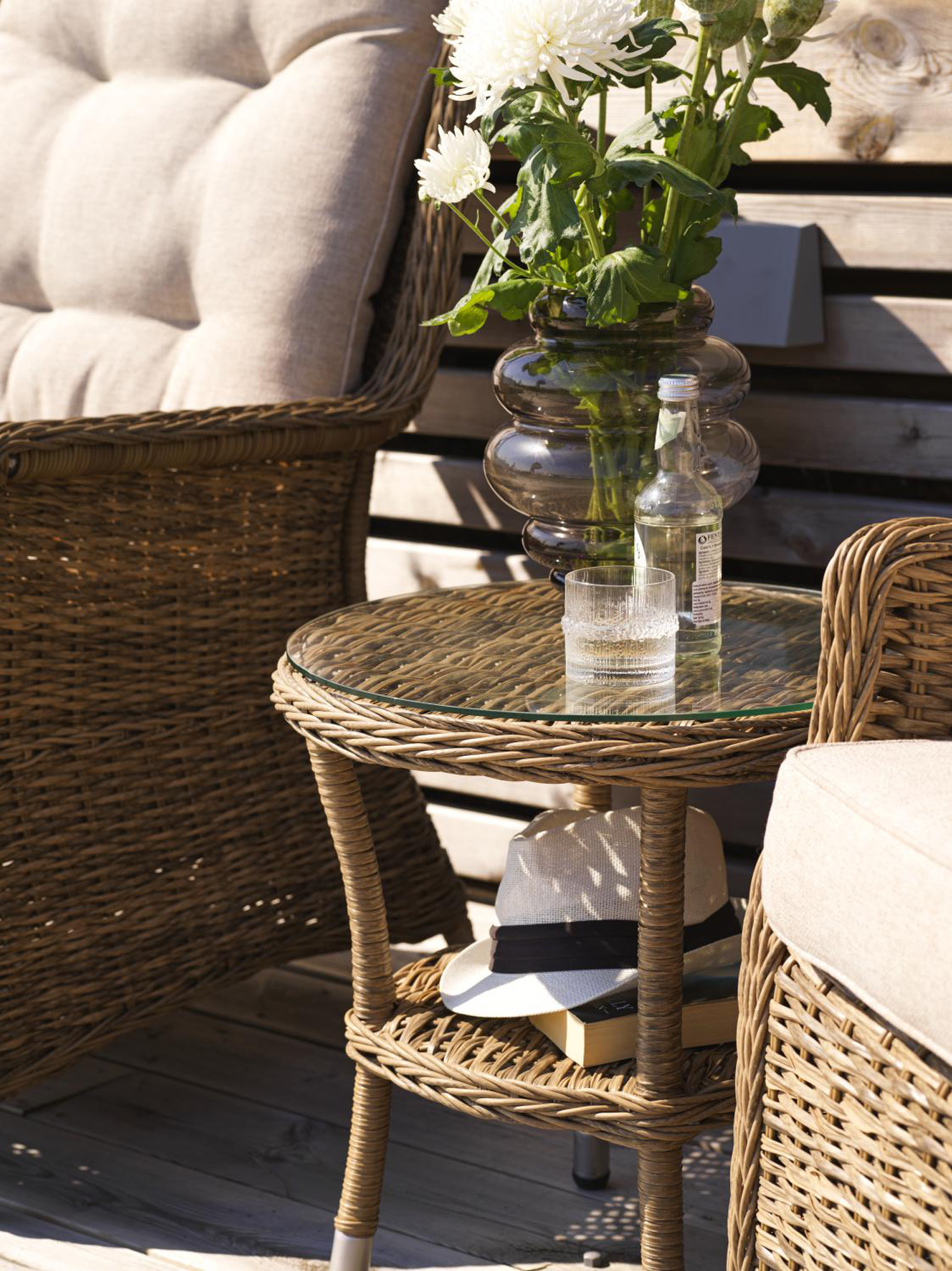 Gartensessel  2´er Set Vallmo incl. Tisch Polyrattan