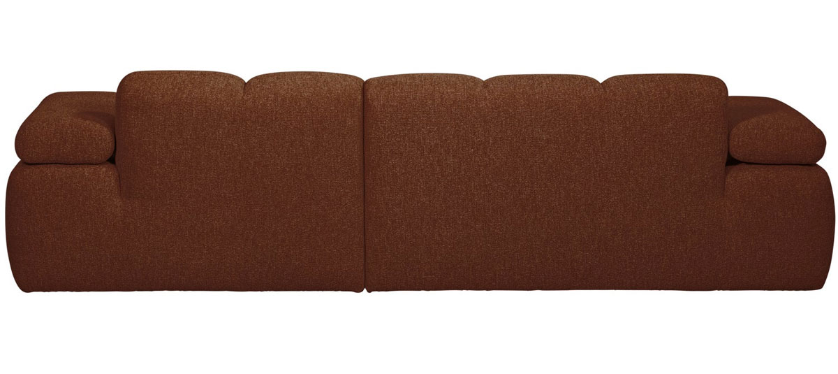 woood Chaiselongue Sofa MOJO rechts Bouclé rostbraun meliert