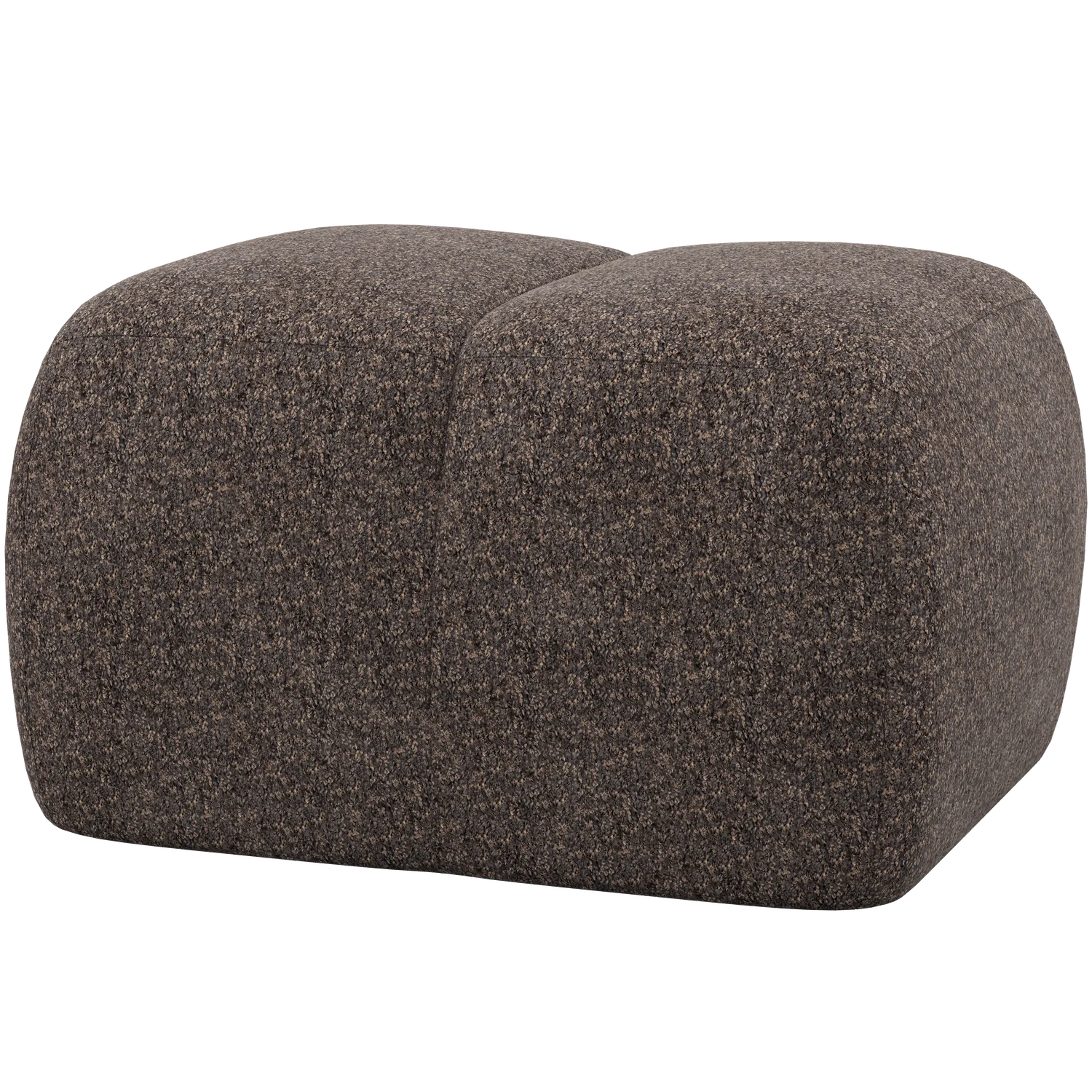 Pouf MOJO 80 x 60 cm Hocker Sitzhocker Chenille Wolle braun