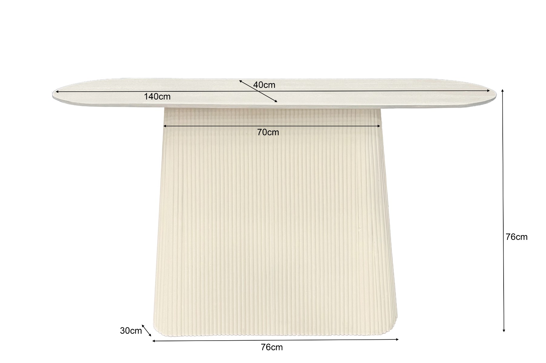 Konsolentisch Mylon 140 x 40 cm Mangoholz cremeweiß Anstelltisch
