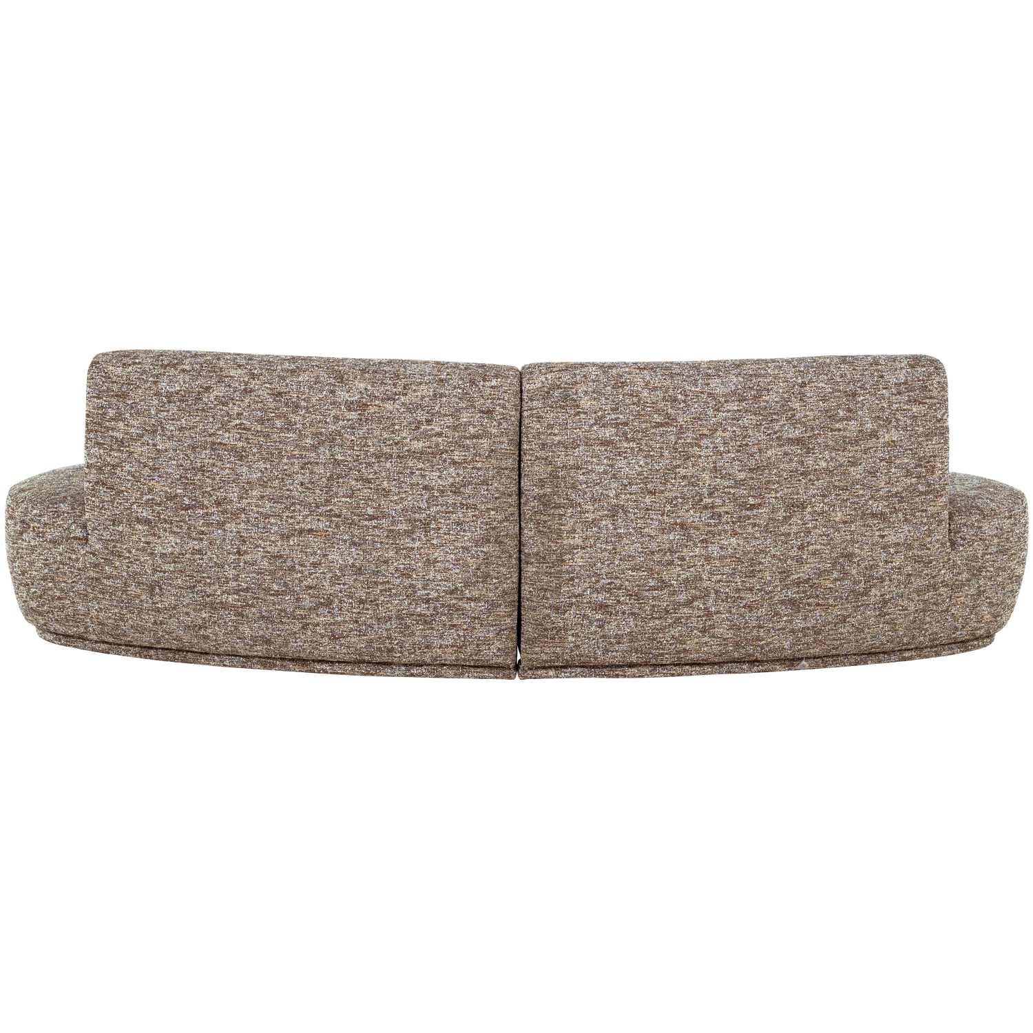 4 Sitzer Sofa BATAVIER halbrund Webstoff Melange hellbraun