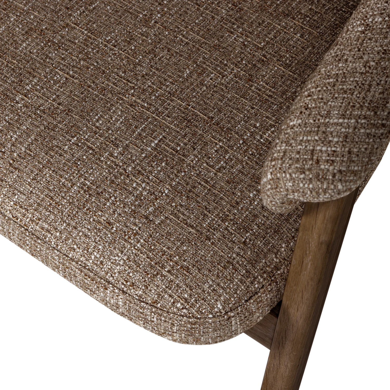 Armlehnstuhl TUNAR Eichenholz Stoff braun