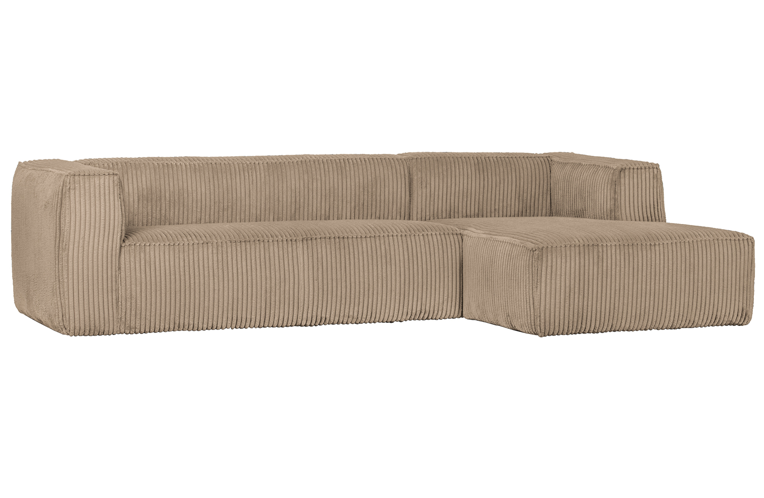 Ecksofa BEAN Rib Cord travertin Longchair rechts