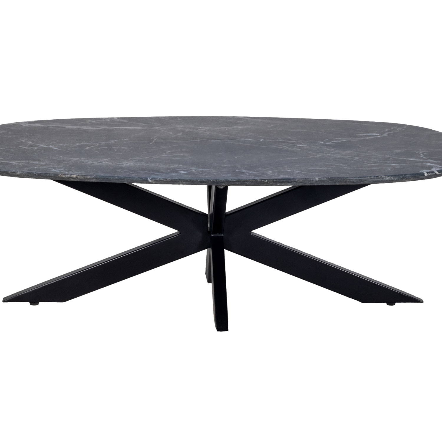 Couchtisch BEN oval 120 x 70 cm Marmor schwarz
