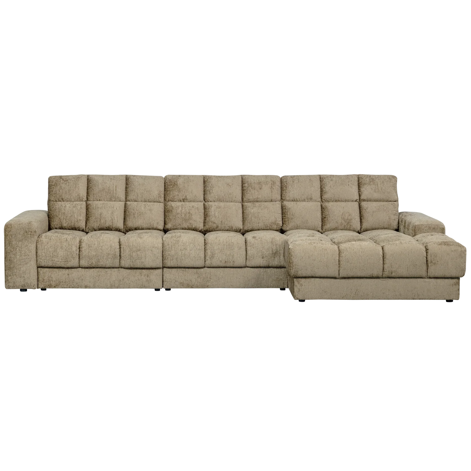 Ecksofa Sofa SECOND DATE Bezug Struktur Velvet wheatfield Chaiselongue rechts