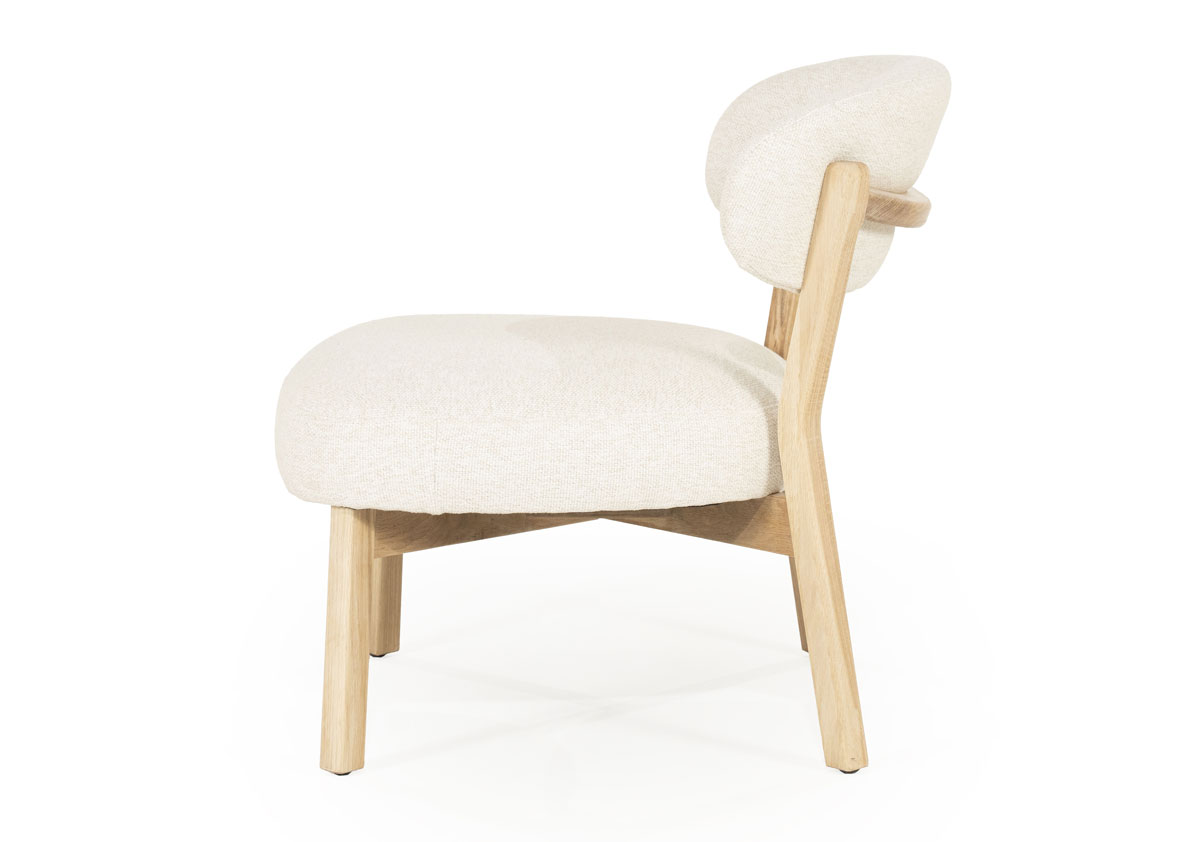 Sessel Mikky Eiche helbraun Stoff beige Clubsessel Fernsehsessel