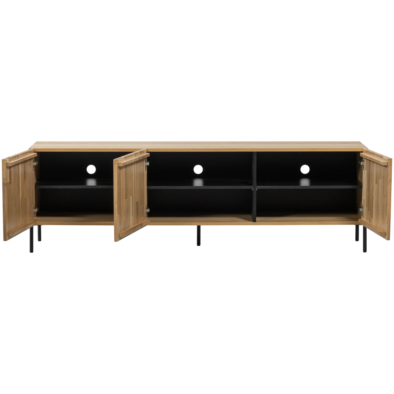 TV Möbel Lowboard BONO Gravure 180 cm Eiche natur