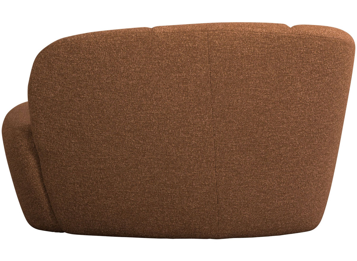 woood 2 Sitzer Sofa Bank MOJO links Bouclé rostbraun meliert