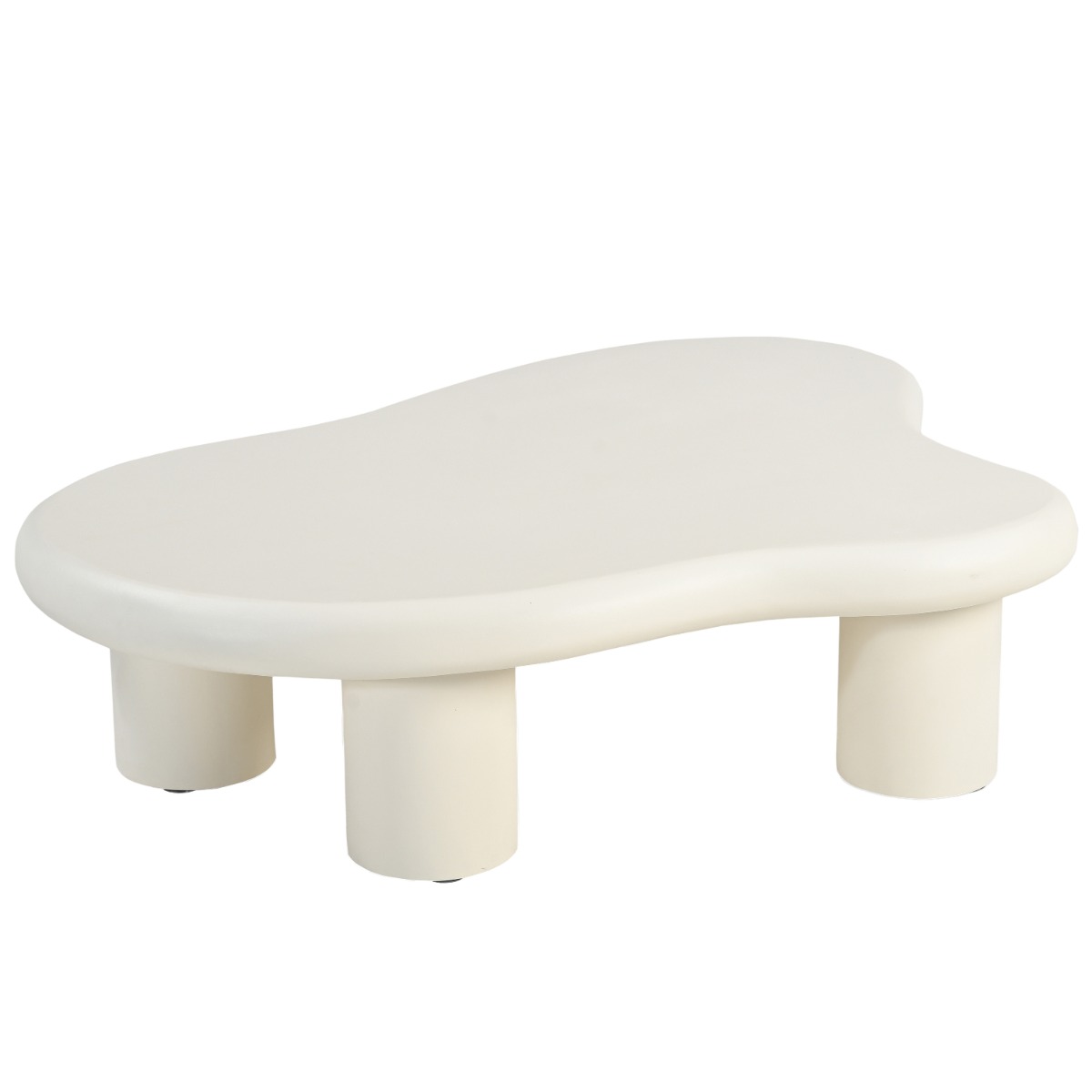 Couchtisch Feline 120 x 88 cm organisch MDF Beton Cremeweiß