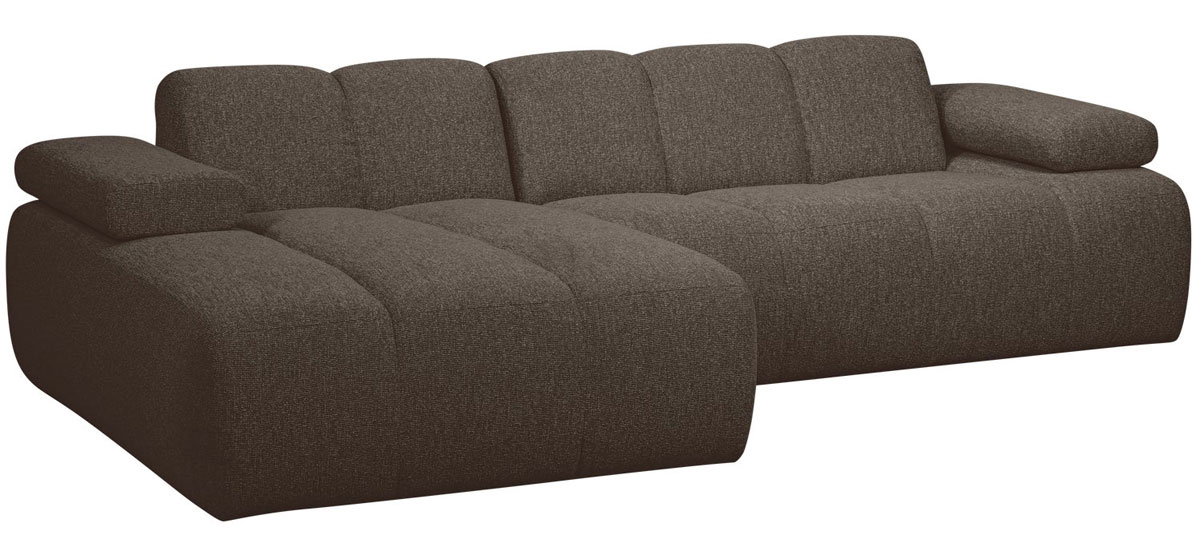 woood Chaiselongue Sofa MOJO links Bouclé braun melange