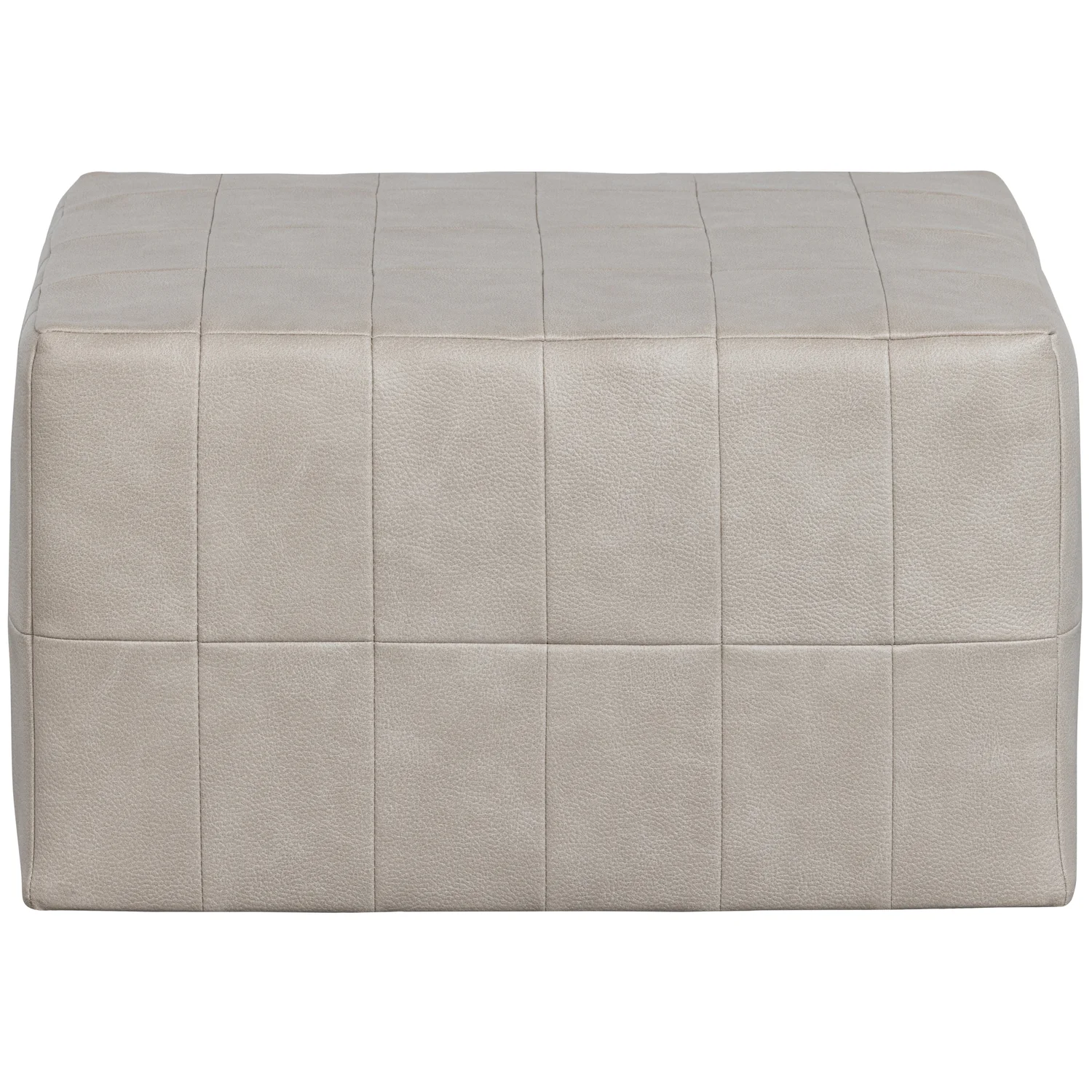 Pouf PATCHWORK 60 x 60 cm Hocker Sitzhocker Kunstleder natur