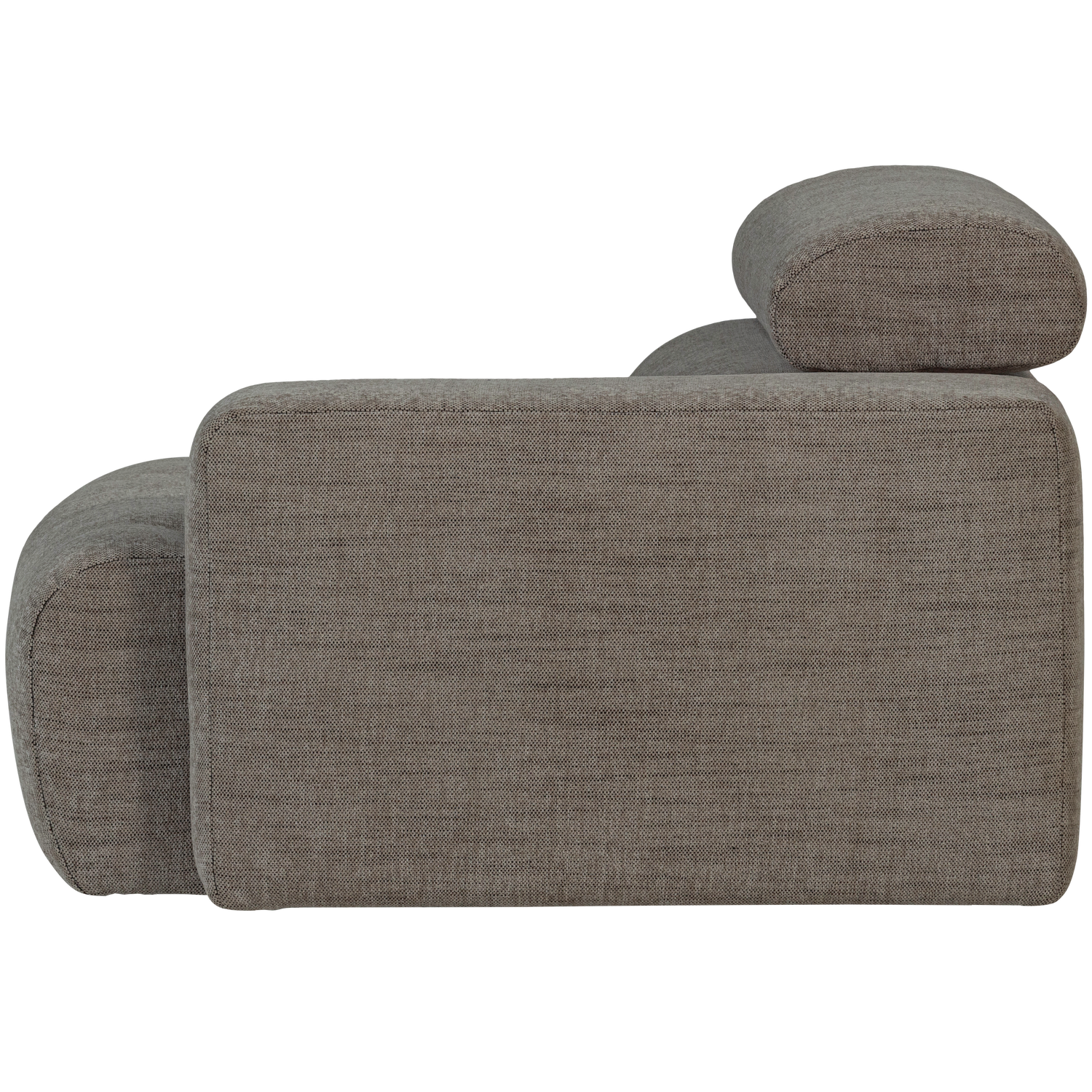 Sofaelement NOVI mit Armlehne rechts Element Webstoff grau melange