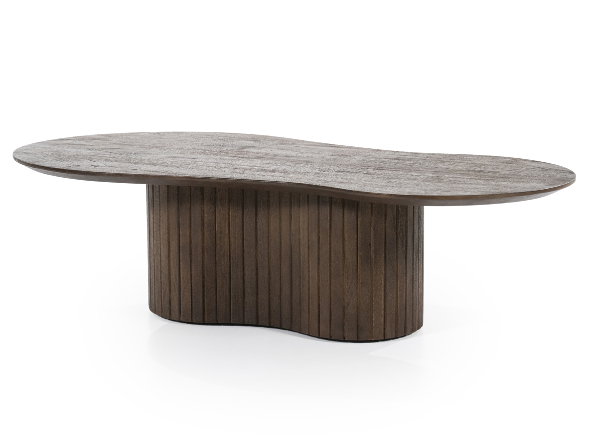 Couchtisch LAMOUS oval organisch 130 cm Mango Holz braun
