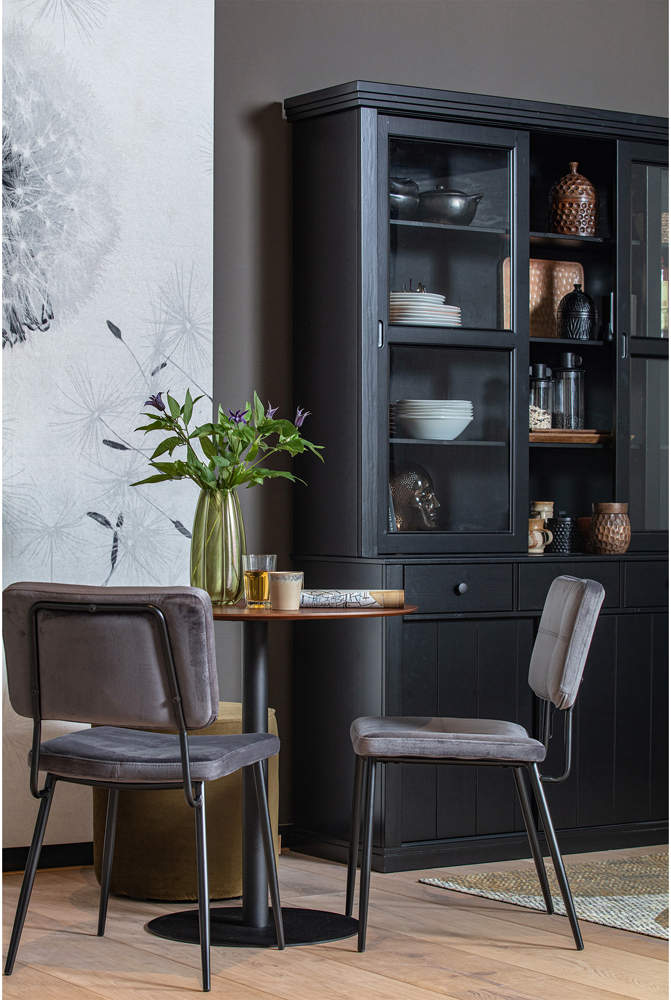 woood Vitrine LAGOS Schrank schwarz Buffetschrank