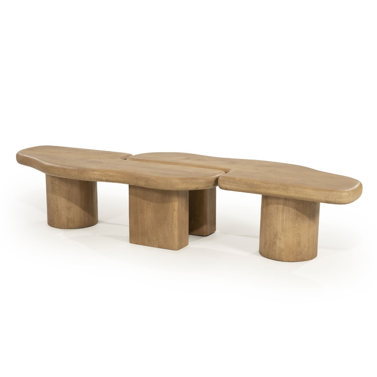 Couchtisch  2 tlg. Yuo 100 x 80 cm Mangoholz natur