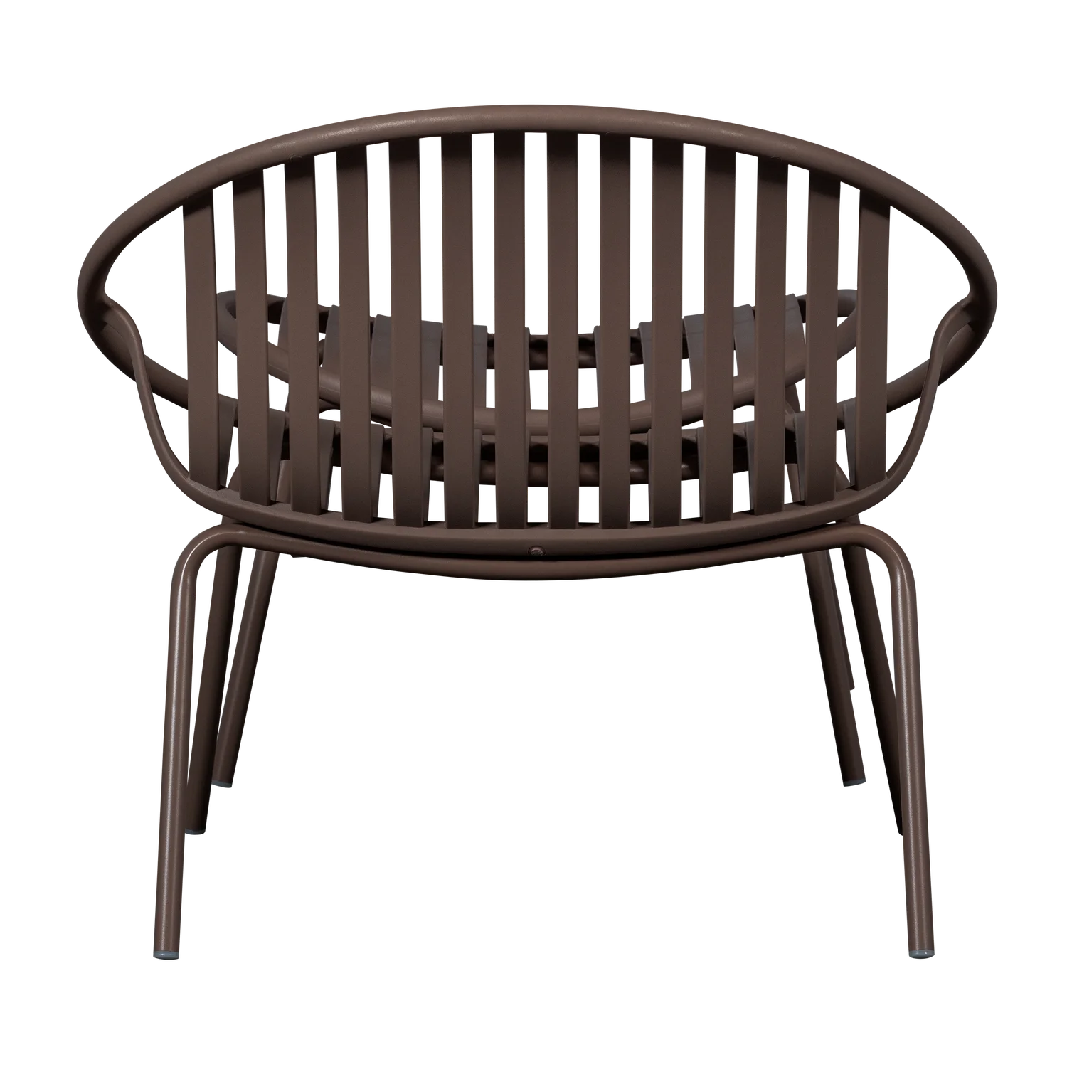 Outdoor Lounge Sessel BRUCE mit Hocker Metall lila braun Gartensessel