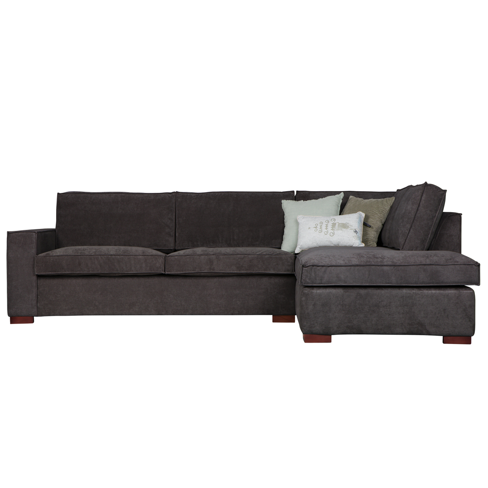 Eckgarnitur Thomas Ribcord Dunkelgrau Couch Sofa Ecksofa Longchair Rechts Eckcouch