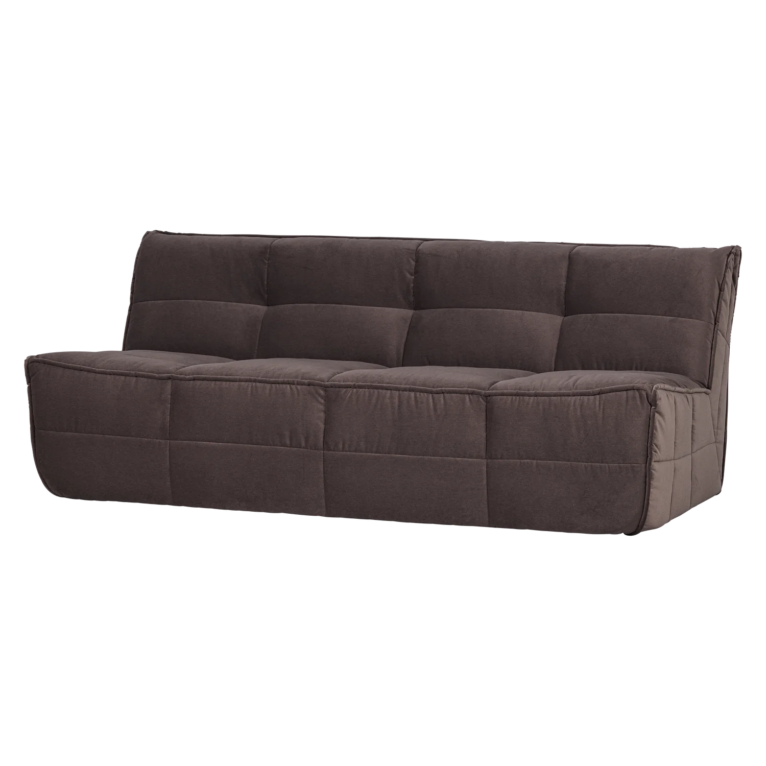 3 Sitzer Sofa CLUSTER Samt schokoladenbraun Couch Garnitur Loungesofa Couchgarnitur