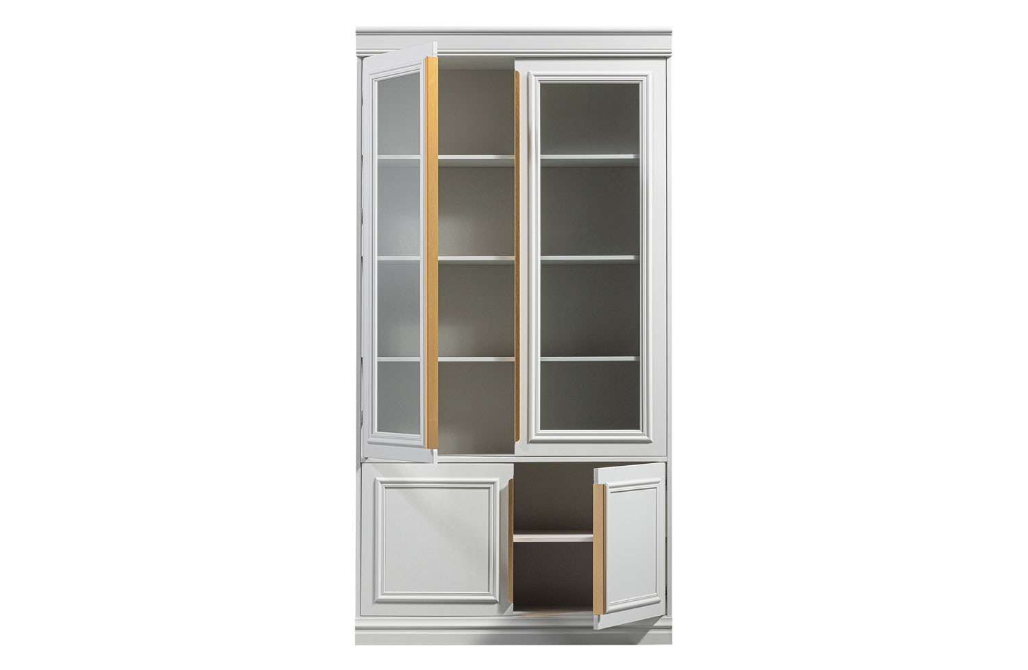 BePureHome Vitrinenschrank Organize B 110 cm Kiefer grau Vitrine