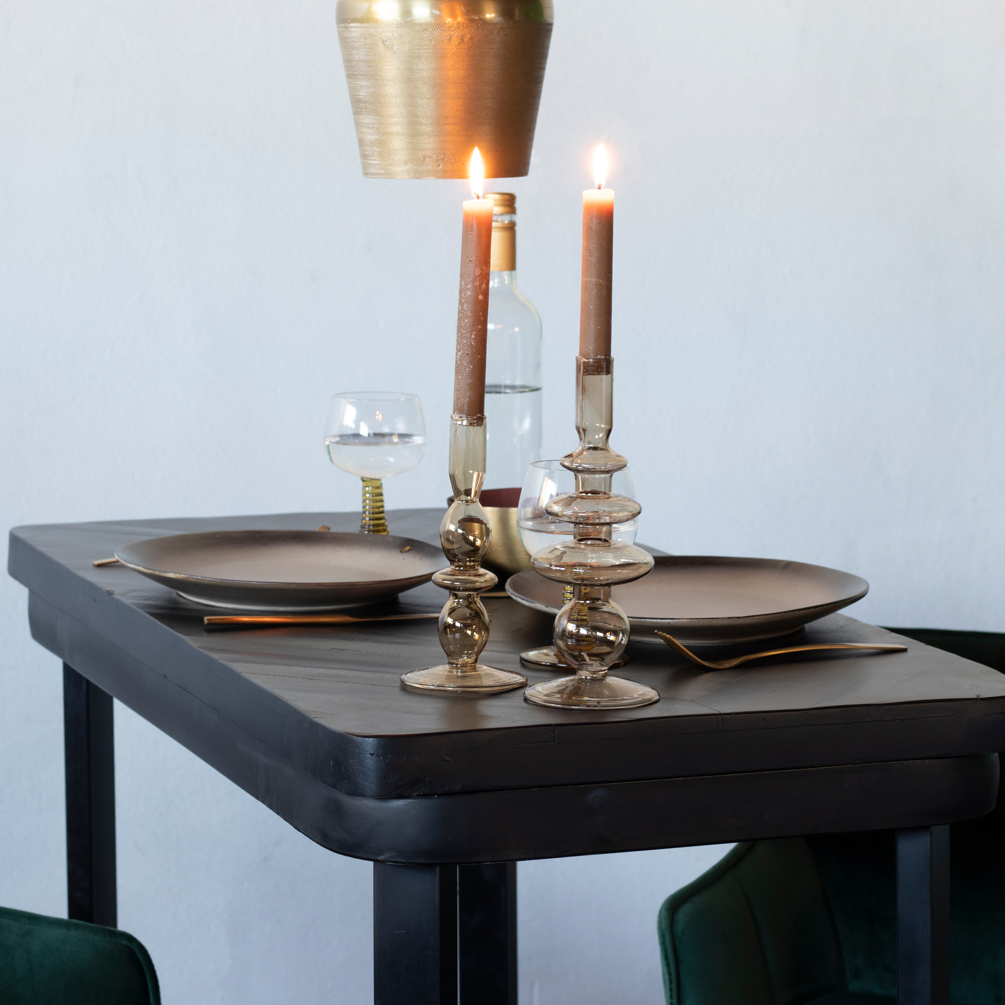 Industrie Bartisch BOB 140 x 60 cm Mango Holz schwarz Fischgräte