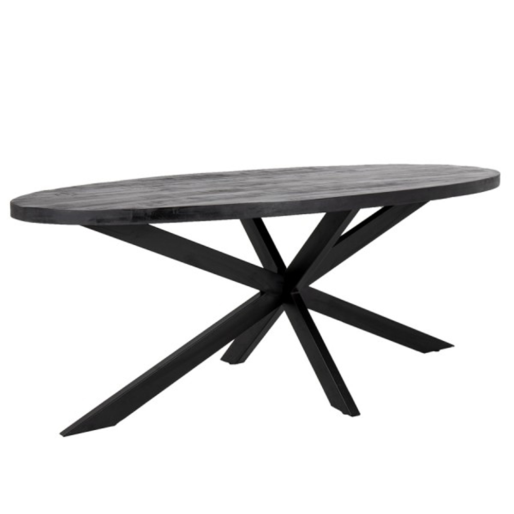 Esstisch Mosan 220 x 100 cm Mango Metall schwarz