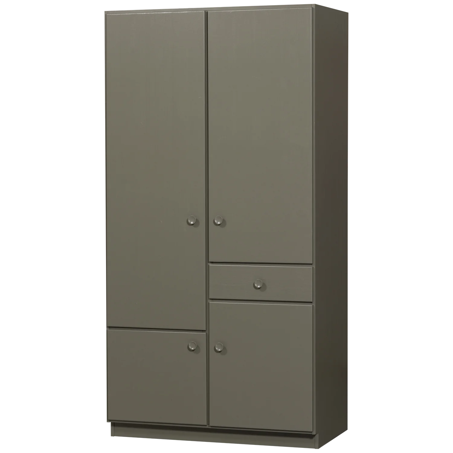 Kleiderschrank Schrank ALFIE 4-türig B 107 cm Kiefer Massivholz forest