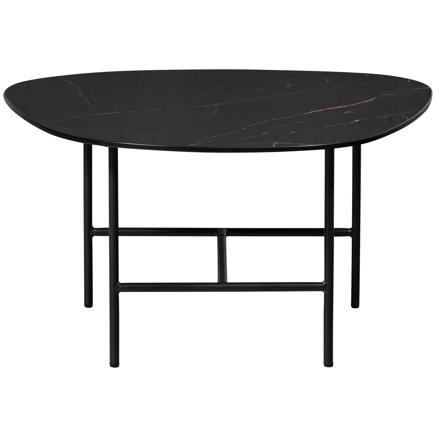 Couchtisch VAJEN 70 x 70 cm Porzellan Metall schwarz