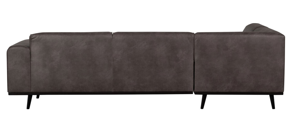 woood Ecksofa Statement Eco Leder dunkelgrau Chaiselongue links
