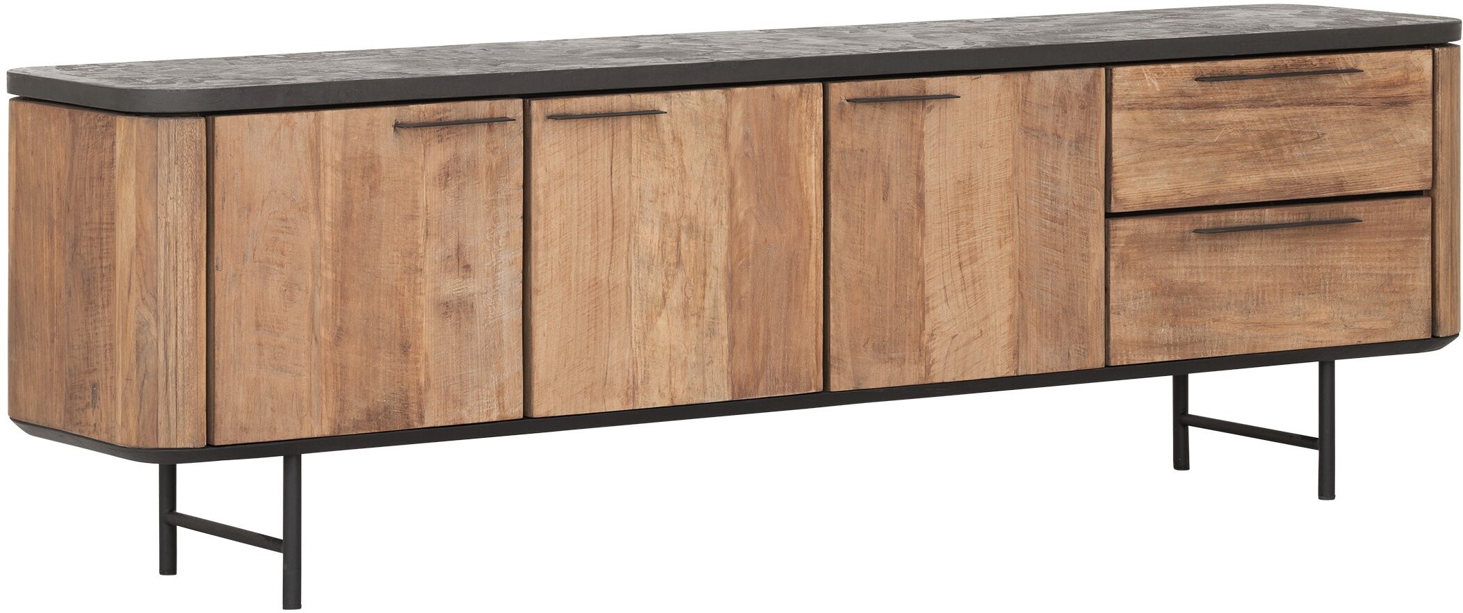 TV Möbel Soho 190 cm recyceltes Teakholz Mortex Lowboard