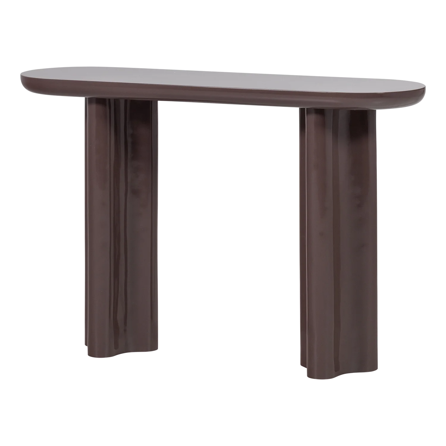 Konsolentisch EVARA 120 x 35 cm MDF hochglanz dunkelbraun