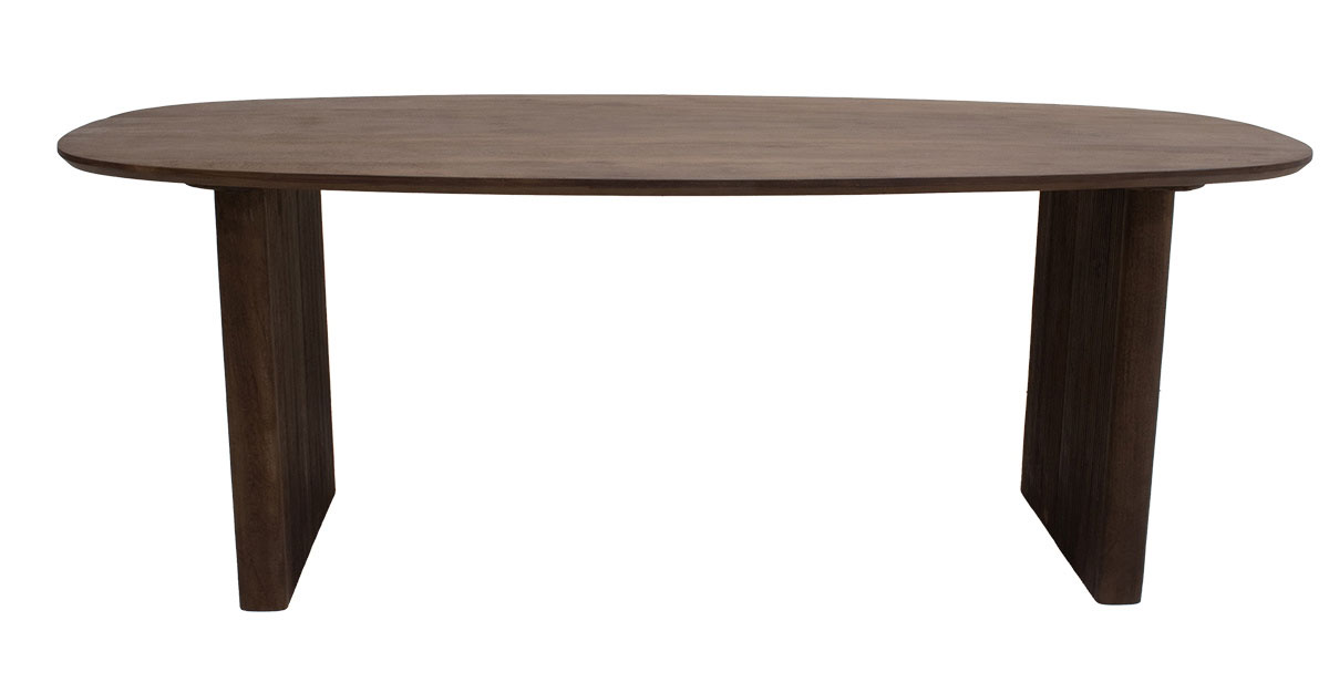 Esstisch LAYA 210 x 100 cm oval Mango Massivholz dunkelbraun
