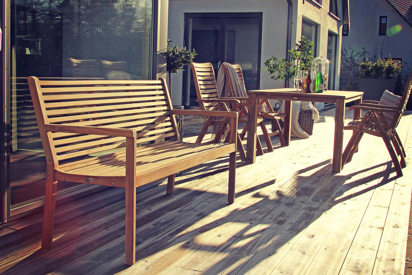 3-Sitzer Teakholz Gartenbank CANBERRA 140 cm