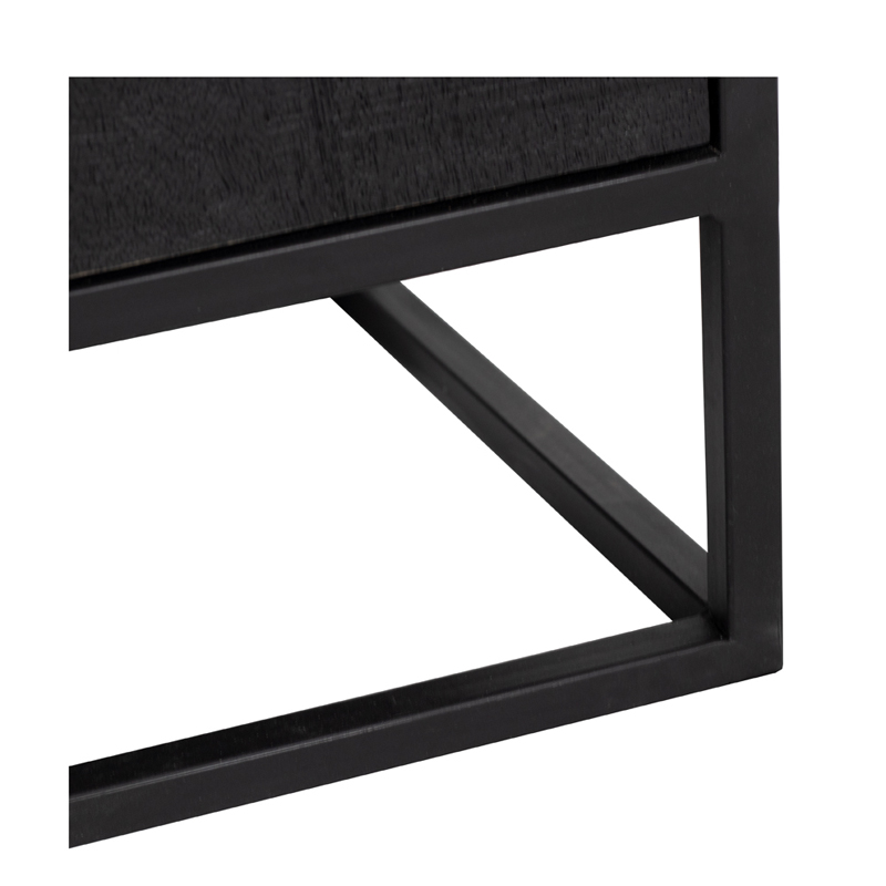 Industrie Regal JOHN 150 cm Mango Massivholz schwarz Bücherregal
