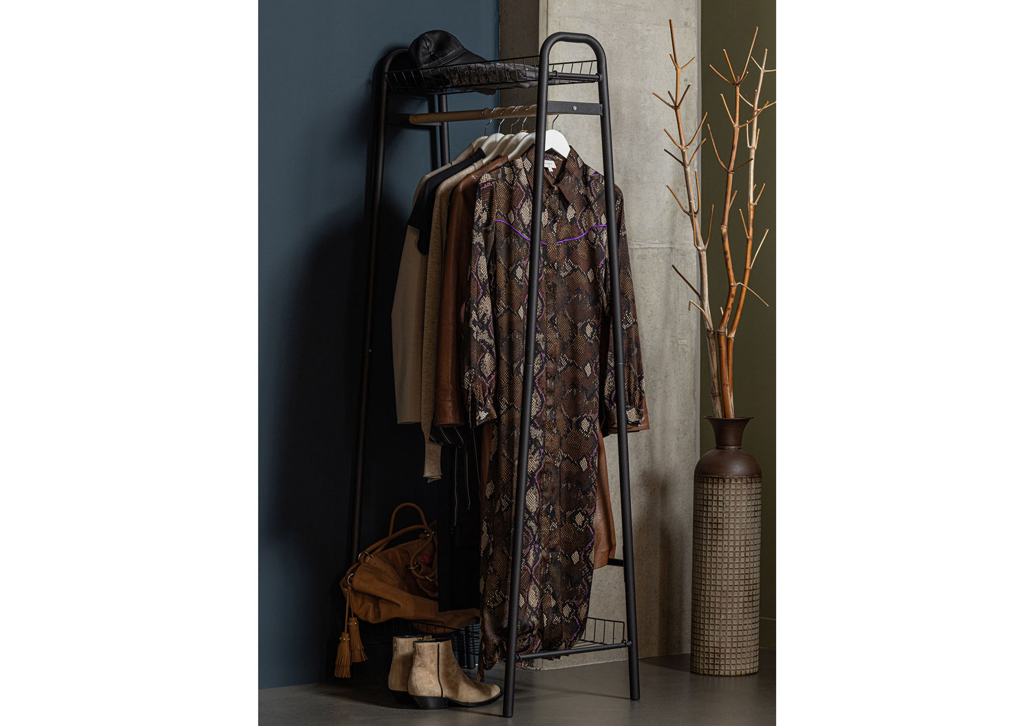 Standgarderobe Jovi Metall Schwarz Garderbobe