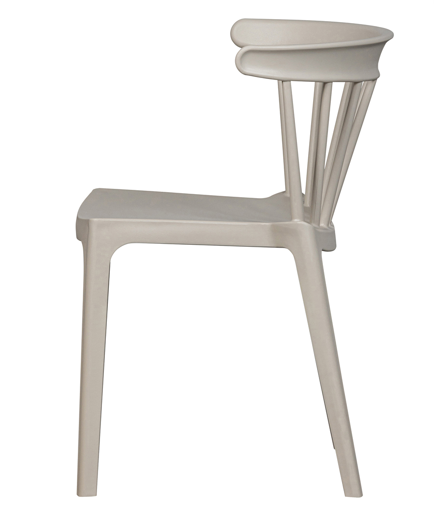 2er Set Gartenstuhl Kunststoff BLISS grau stapelbar