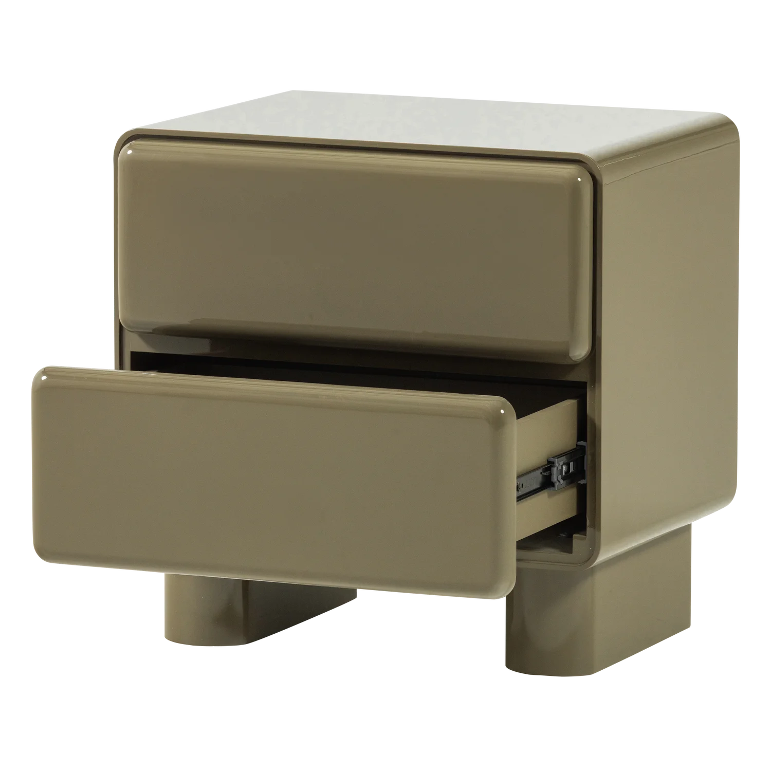 Nachtschränkchen LUSTRA H 43 cm mit 2 Schubladen MDF grün